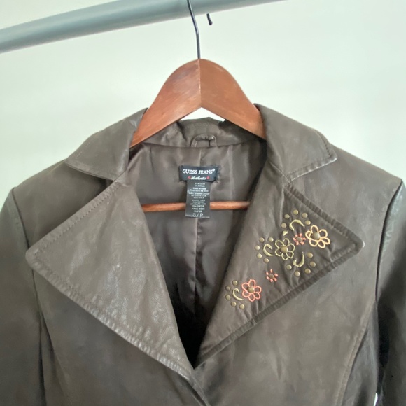 Guess Brown Leather Jacket - Picture 4 of 9